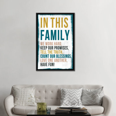 «In This Family», art textuel sur toile