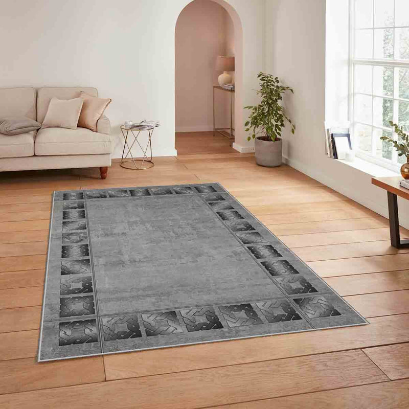 Premium Woven Carpet, 3.3 x 4.6 Feet | 100% Polyester, 740 g/m² | Non-Slip Felt Dot Underside, Machine Washable at 86°F, 0.16 Inch Pile Height | Stylish Digital Print, Easy to Clean, Perfect for Any Room