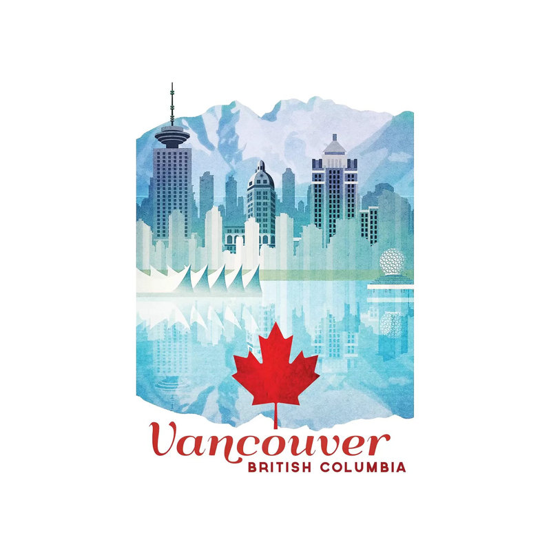 «Canada-Vancouver» par Missy Ames - impression sur toile tendue, H 12 po x l 8 po x P 0,75 po