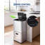 Poubelle de cuisine 16 gallons à double compartiment de 16 gallons, bac de recyclage et compost en acier inoxydable avec filtre anti-odeur, base à roulettes coulissantes et seau intérieur amovible pour le bureau à domicile-127350198