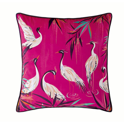 Heron Feathers Cushion With Filling