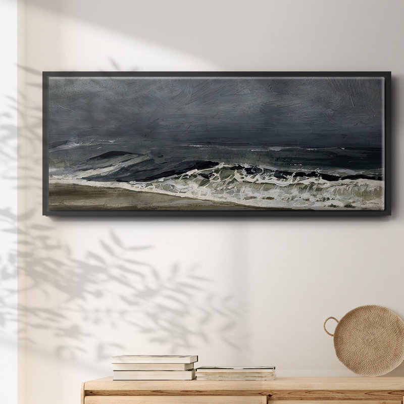 " Moody Sea I ", Black, 24" H x 60" W x 1.5" D