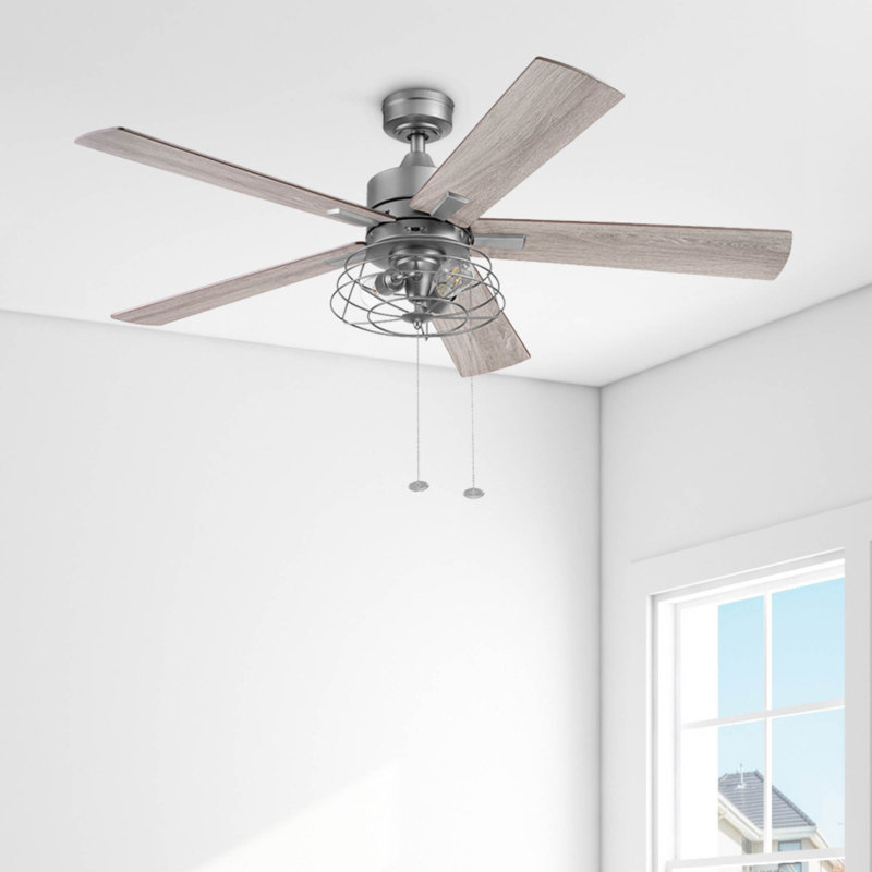 Ventilateur de plafond avec lumière DEL Marshall, Étain