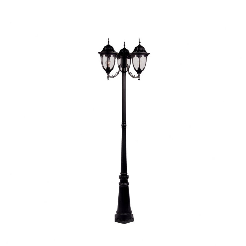 Pritchard Lantern Head, Clear Seeded, Matte Black