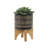 S/2 5/8" GLAZED PLANTER W/ STAND, BLACK