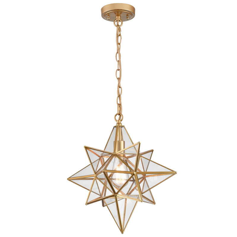 Luminaire suspendu Moravian Star, H 63 po x l 17 po x P 15,7 po, Doré