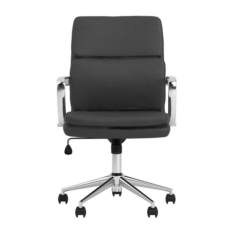 Chaise de bureau roulante noire à hauteur ajustable