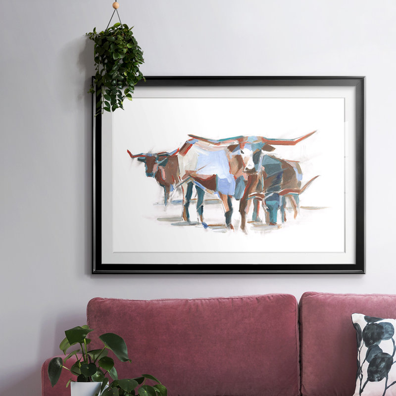 Longhorns modernes II, Noir, H 30 po x l 44 po x P 1,5 po