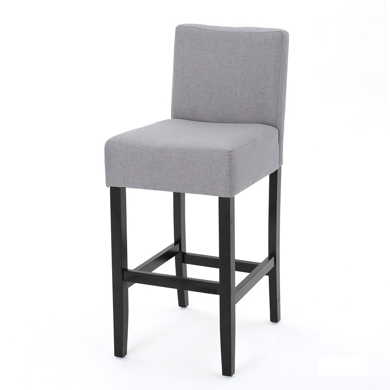 30-Inch Fabric Barstool With Solid Wood Frame