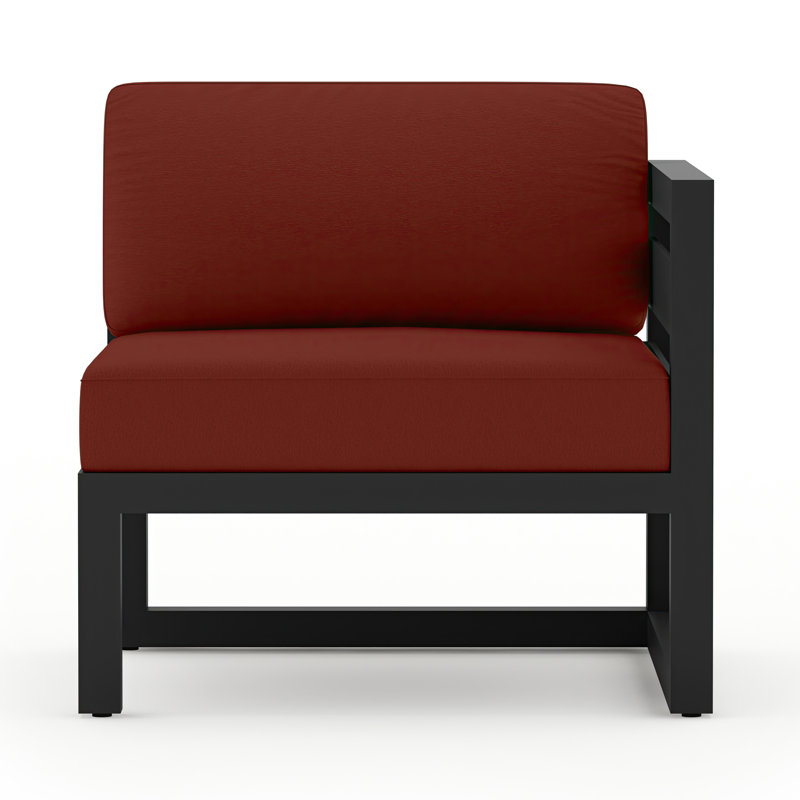 Avion Patio Chair with Sunbrella Cushions, Canvas Henna Sunbrella® Canvas, Black