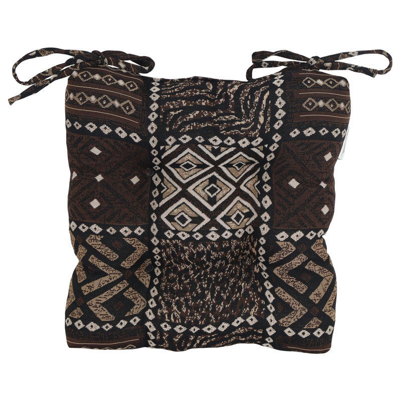 16-Inch Square Woven Tapestry Tufted Chair Cushions (Set Of 4)