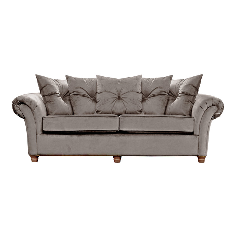 Lila 3 Seater Velvet Sofa, Taupe