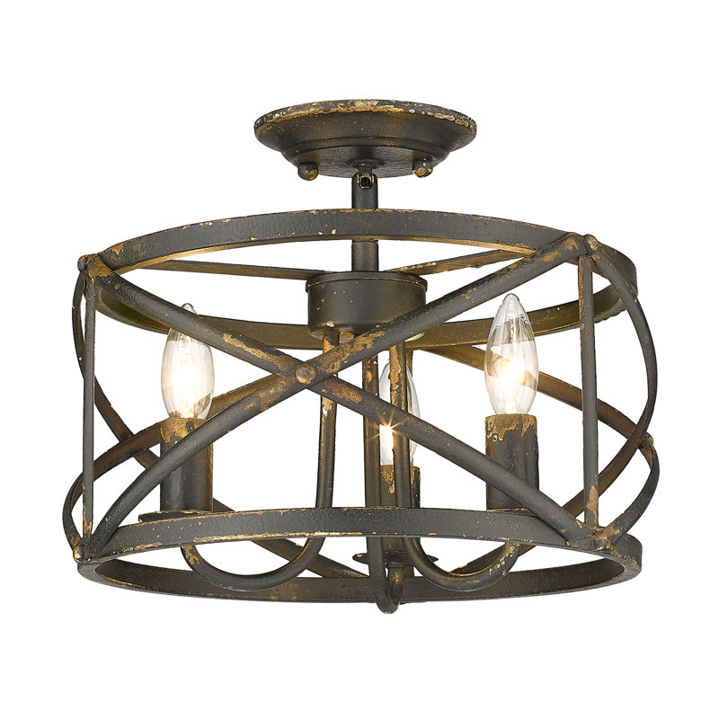 Plafonnier semi-encastré 3 lumières 13,5 po Levant