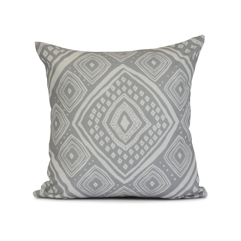 Upscale Getaway Outdoor Reversible Throw Pillow, 18" x 18", Gray
