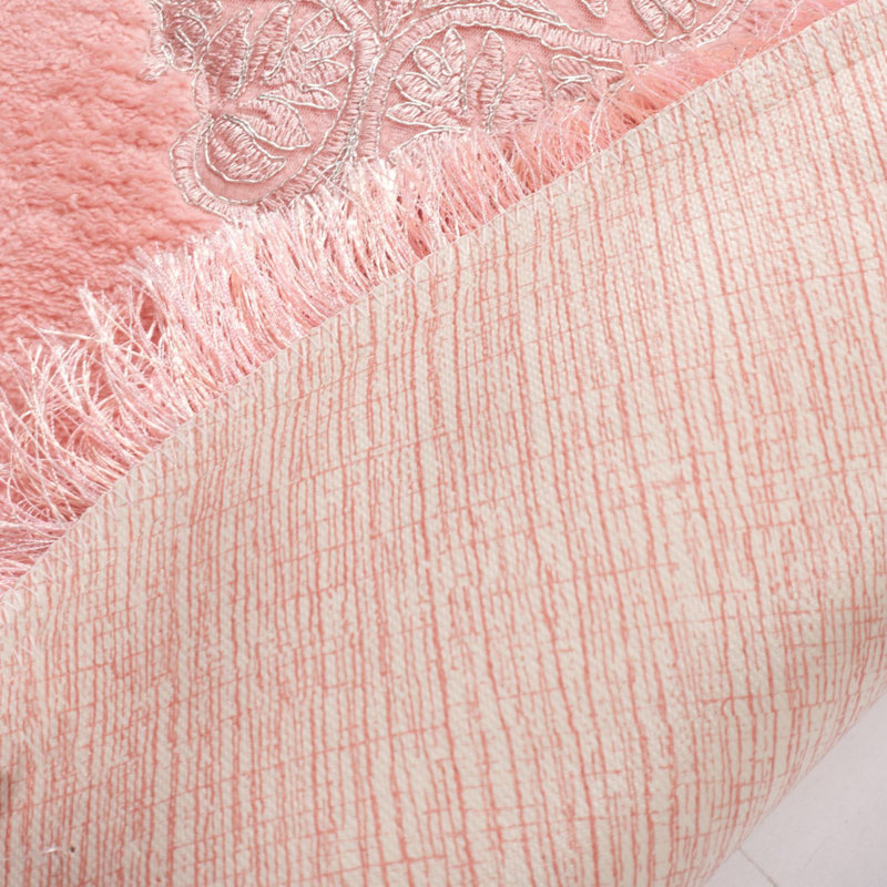Ensemble de tapis de bain floral 2 pièces, Rose / blanc