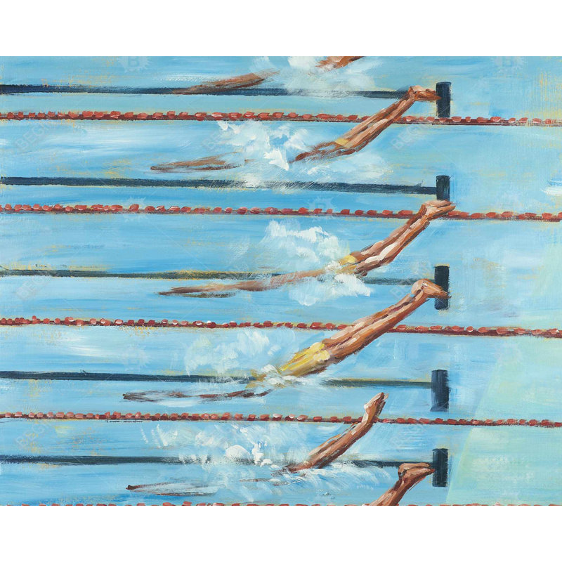 Olympic Swimmers Print On Canvas