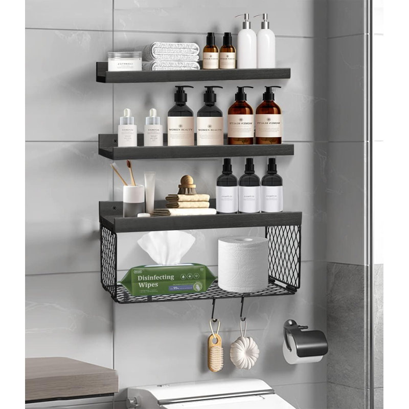Tablettes murales flottantes, Noir