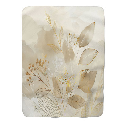 Gold Foliage Designs - 1 pièce Sherpa Premium