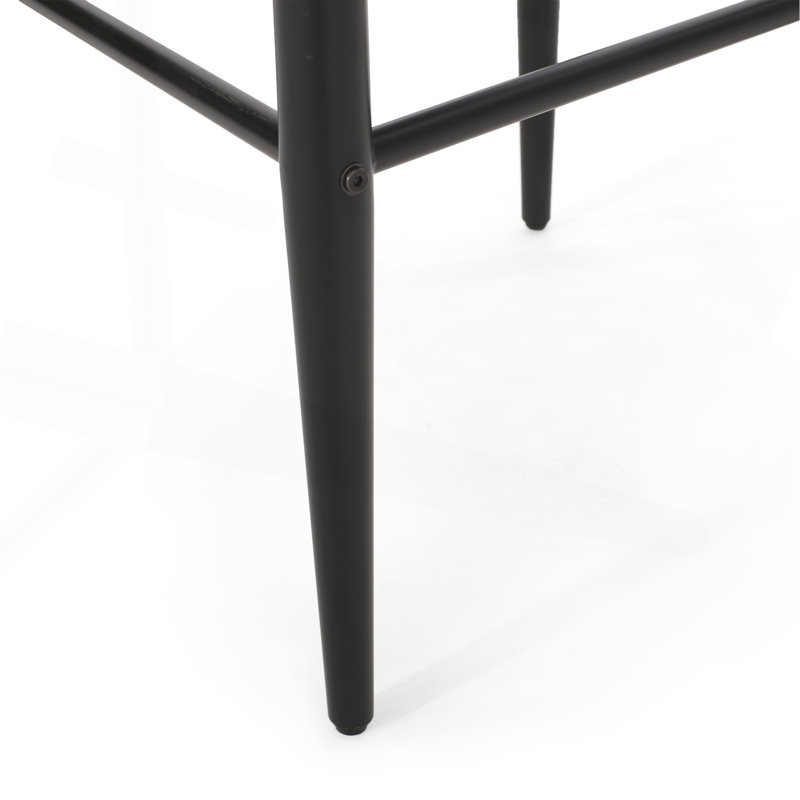 Ensemble de 2 tabourets de bar, tabourets de bar rembourrés à hauteur de comptoir avec dossier et pieds en fer pour îlot de cuisine, assise en tissu d'une capacité de poids de 260 lb