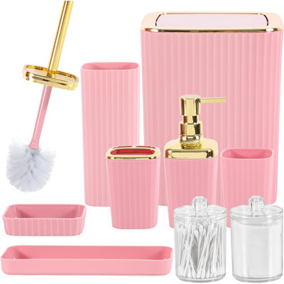 Pink Bathroom Accessory Set