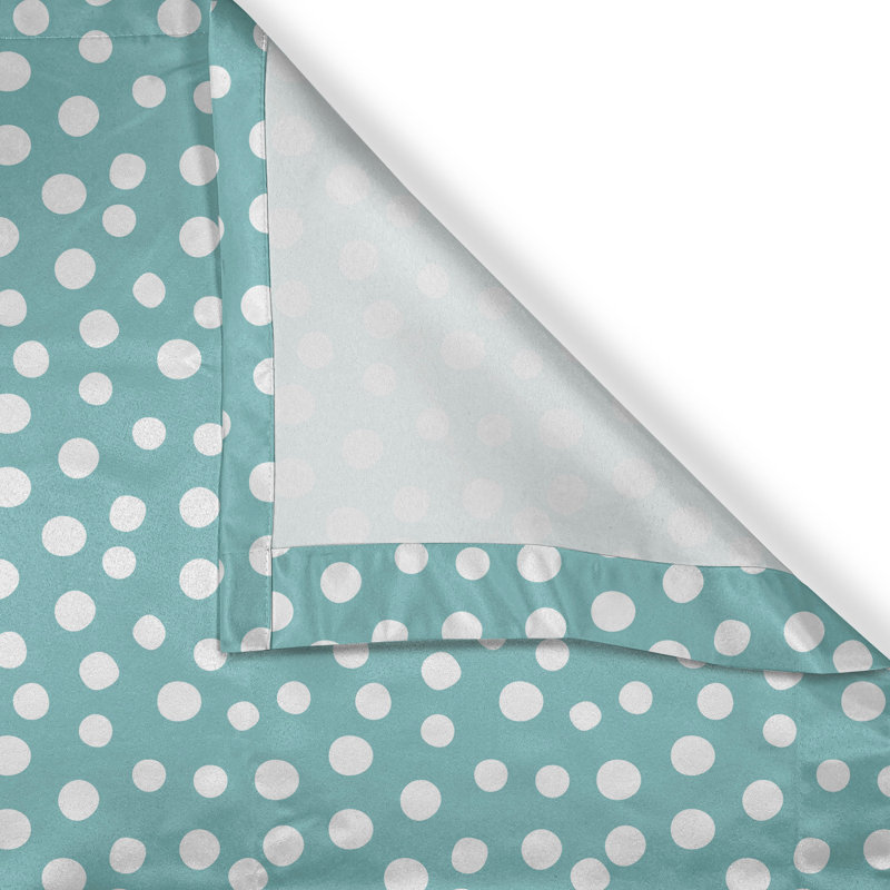 Rideau à œillets décoratif 2 panneaux Dakota Fields Turquoise, 50 po, blanc et bleu pâle, L 50 po x L 108 po