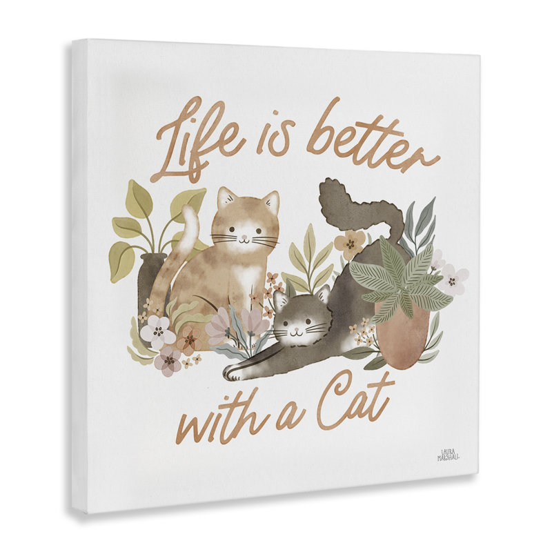 «Better with Cat phrase», art mural par Laura Marshall, H 30 po x l 30 po