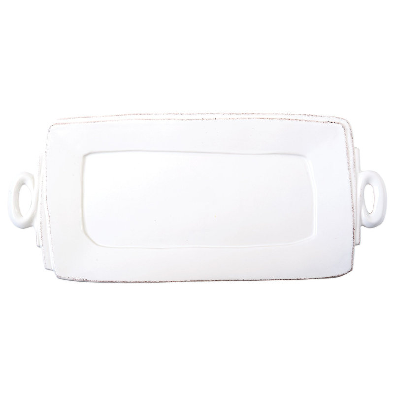Lastra Stoneware Platter, White