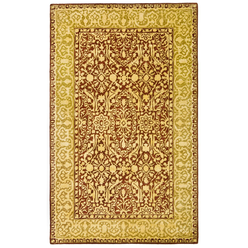 Braxtan Silk Road Hand Tufted New Zealand Wool Oriental Rug, Rectangle 4' x 6'