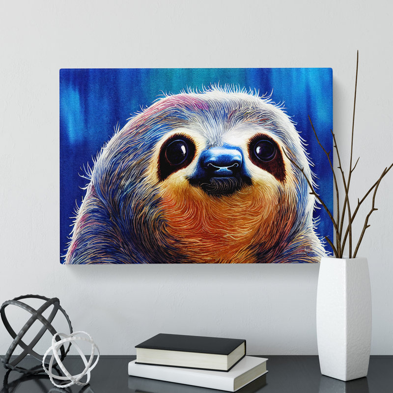 Watercolour Sloth Vol.2 - Wrapped Canvas, 50cm H x 76cm W x 3cm D