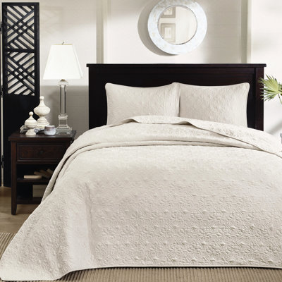Couvre-lit réversible crème très grand - Rembourrage en coton prélavé pour un sommeil somptueux, matelassé et captivant, surdimensionné pour s'adapter aux lits