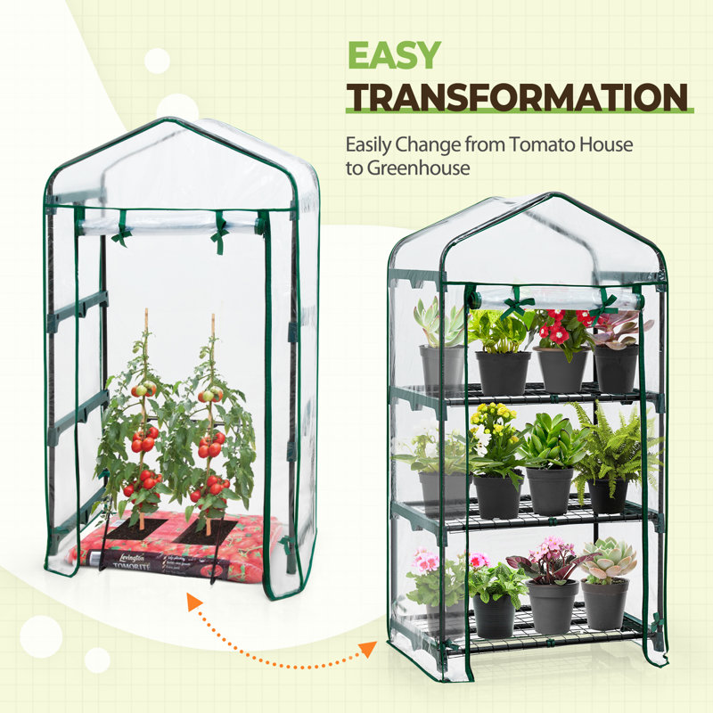 Eagle Peak 4-Foot Green Mini Indoor/Outdoor Greenhouse with Shelves