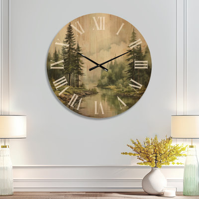 Horloge murale en bois avec pin