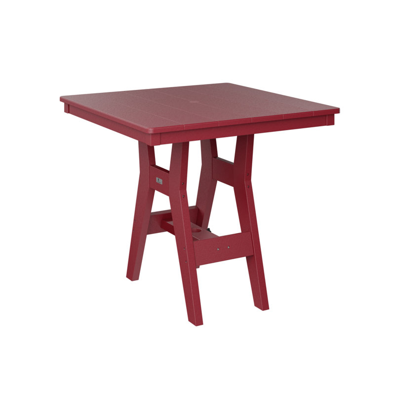 Table de bar carrée 33 po Tierney, Rouge écarlate