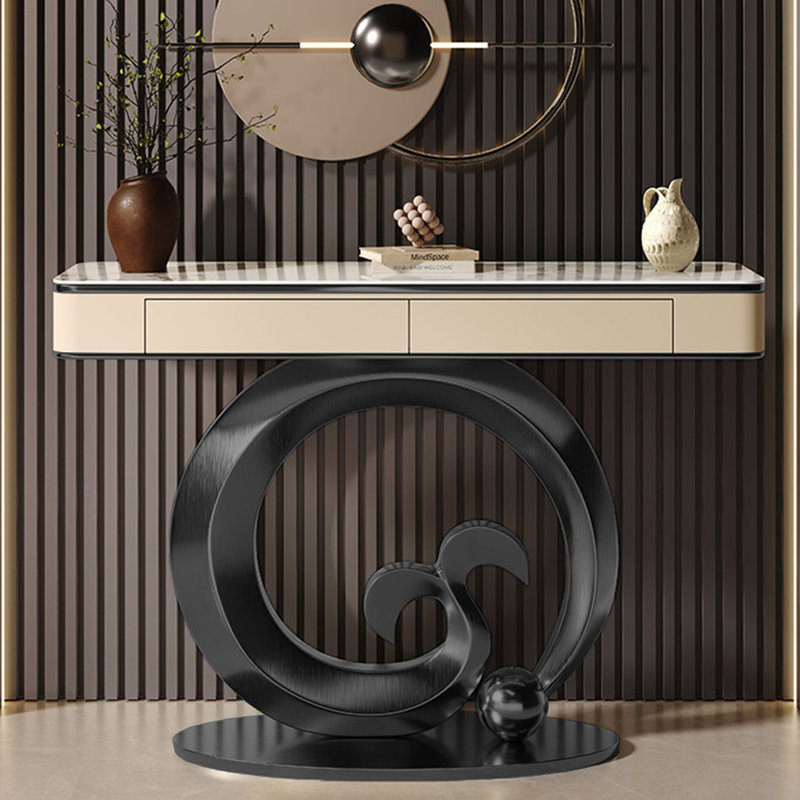 Console haut de gamme légère et luxueuse, 33.5" H x 47.2" W x 13.8" D, Noir