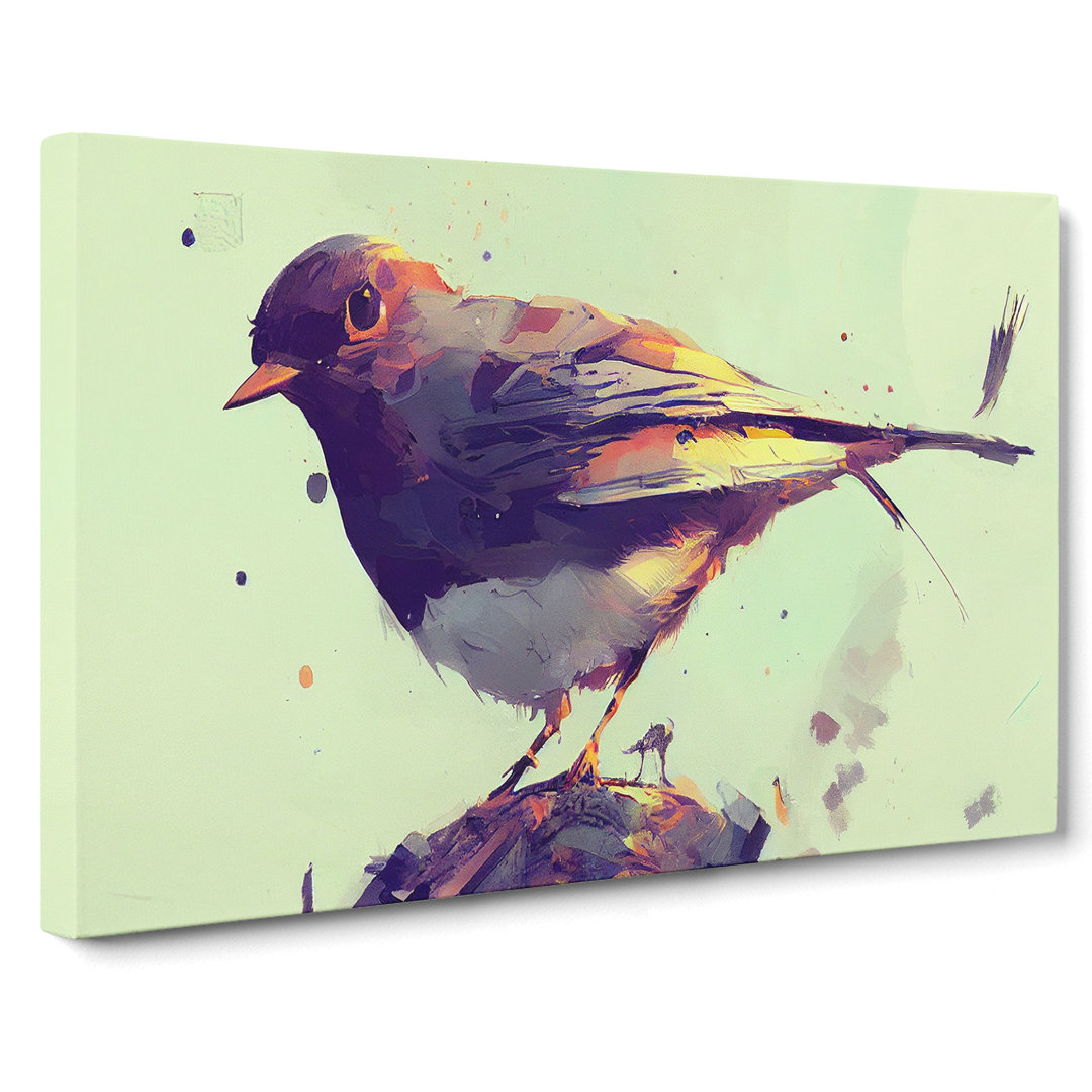 Robin Bird Art Painting - Wrapped Canvas Painting