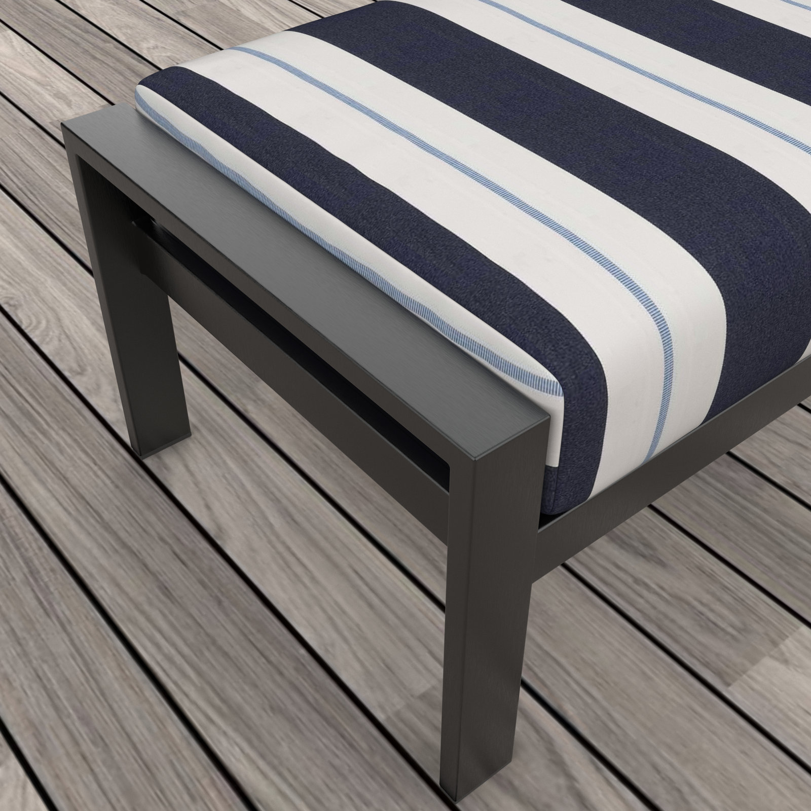 Townsend Sunbrella® Patio Ottoman, Sunbrella Relate Harbor, No, None