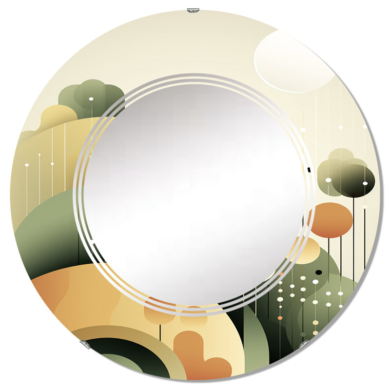 Schurman - Miroir mural moderne rond, 32 po x 32 po