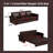 93.7 Inch 3 in 1 Convertible Sleeper Sofa Bed Chesterfield Sofa King Pull Out Sofa Bed-1760032906
