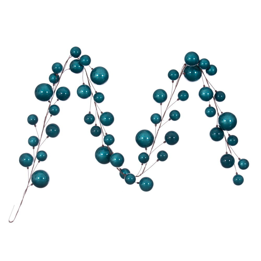 120" Artificial Ball Wire Garland, Dark Teal