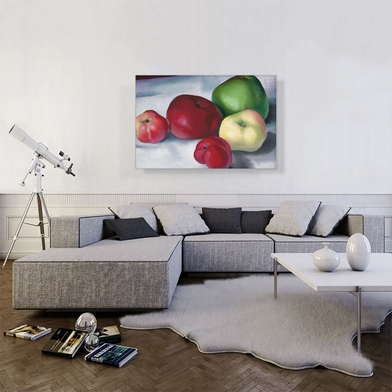 «Apple Family 3 1921» par Georgia O-Keeffe, reproduction d'art sur toile tendue, H 26 po x l 40 po x 1,5 po