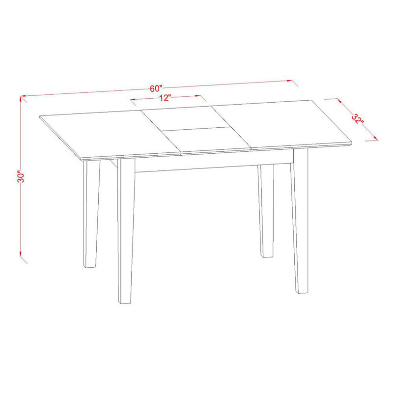 L'ensemble 5 pièces de table et chaises de cuisine comprend une table de salle à manger rectangulaire avec rallonge papillon et 4 chaises de salle à manger en tissu de lin, acajou