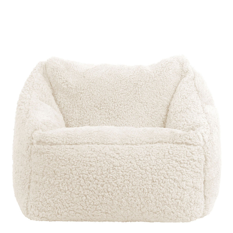 Kids Natalia Fleece Armchair Bean Bag, Natural Cream