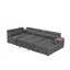 Canapé modulaire en tissu gris avec repose-pieds avec rangement-1852351566