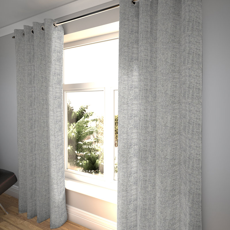 Timpkins Blackout Curtain Pair, Charcoal Grey, 167 W x 137 D cm