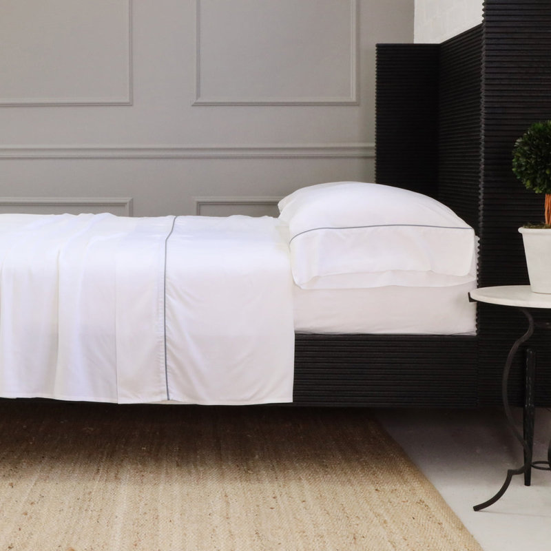 Sheena Sheet Set, King, White/Ocean