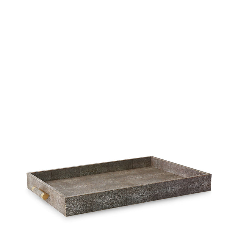 Shagreen Butler Serving Tray, Chocolate