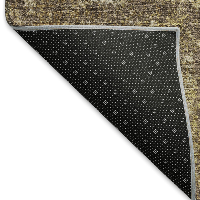 Premium Machine Washable Prisco Brown Rug, Rectangle 10' x 14'