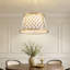 Lustre tambour 4 lumières à intensité variable avec finition dorée et abat-jour en tissu