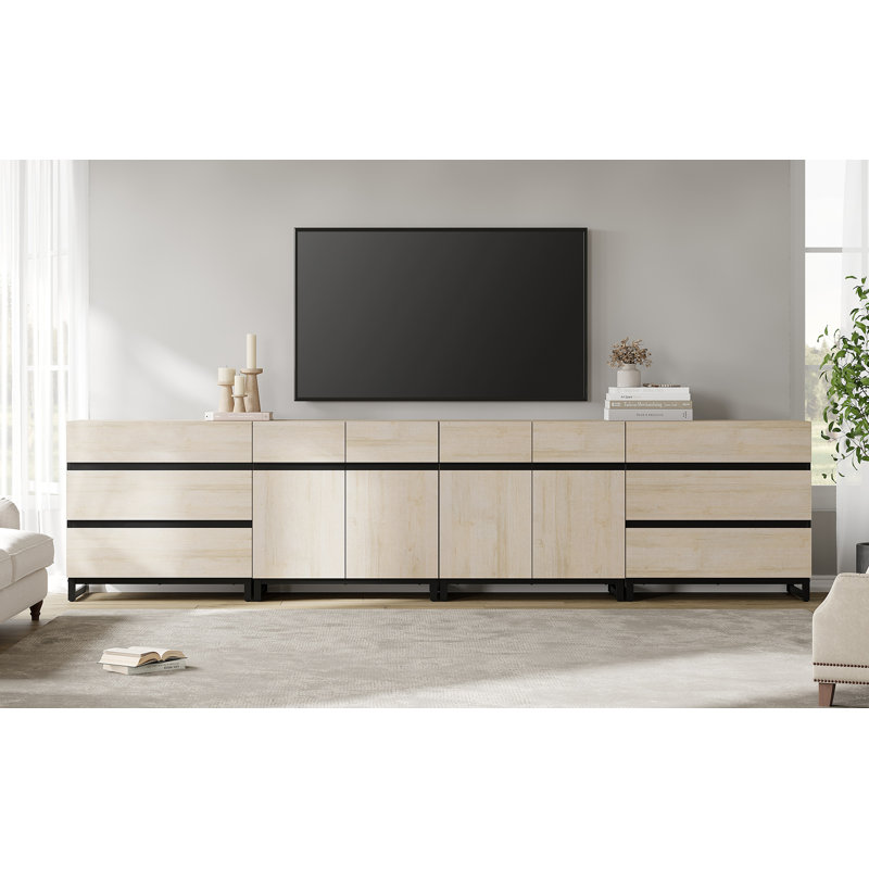 Modern TV Stand For Tvs Up To 120 Inches, 4-In-1 Media Console With 6 Drawers And Adjustable Shelves, Entertainment Center For Living Room Or Bedroom
