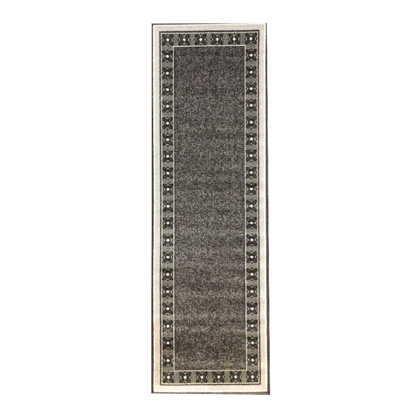 Basilius Synthetic Non-Skid Kitchen Mat, Gray, Runner 1.11" x 7'
